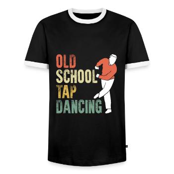Awesome Old School Tap Dancing For A Tap Dance Tap - Men's Ringer Shirt - black/white - Front - AI Model Female 172 light (172cm) & AI Model Male 178 light (178cm)