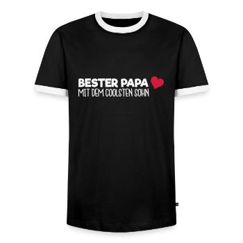 Bester Papa - Sohn - Männer Kontrast-T-Shirt - Schwarz/Weiß - Vorne - AI Model Female 172 light (172cm) & AI Model Male 178 light (178cm)