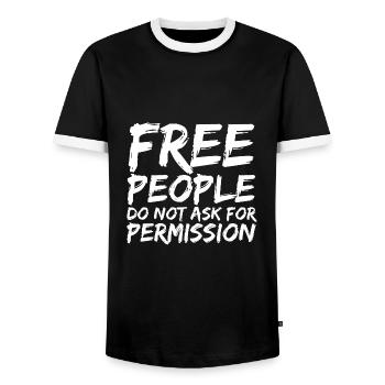 Anarchist Anarchismus Anarchie Freiheit - Männer Kontrast-T-Shirt - Schwarz/Weiß - Vorne - AI Model Female 172 light (172cm) & AI Model Male 178 light (178cm)