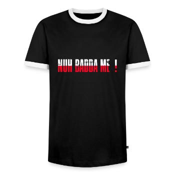 jamaica nuh badda moi, ne m'ennuie pas patwa - T-shirt contrasté Homme - noir/blanc - Devant - AI Model Female 172 light (172cm) & AI Model Male 178 light (178cm)