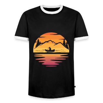 Sunset Canoeing Kanu Liebhaber Kanu Fan Kanu Trip - Männer Kontrast-T-Shirt - Schwarz/Weiß - Vorne - AI Model Female 172 light (172cm) & AI Model Male 178 light (178cm)