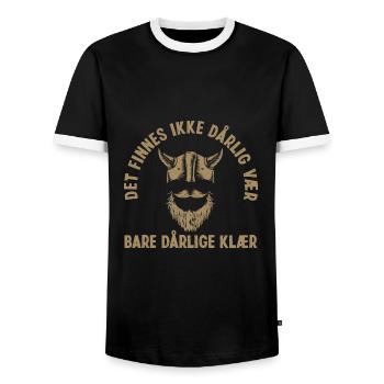 Skandinavien Spruch Wikinger Bart Stahl Helm - Männer Kontrast-T-Shirt - Schwarz/Weiß - Vorne - AI Model Female 172 light (172cm) & AI Model Male 178 light (178cm)