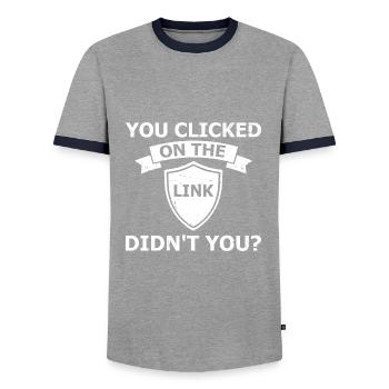Conception de cybersécurité pour la sécurité informatique et les pirates informatiques - T-shirt contrasté Homme - gris/marine  - Devant - AI Model Female 172 light (172cm) & AI Model Male 178 light (178cm)
