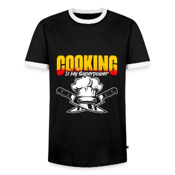 Humour culinaire drôle avec super-pouvoir pour - T-shirt contrasté Homme - noir/blanc - Devant - AI Model Female 172 light (172cm) & AI Model Male 178 light (178cm)