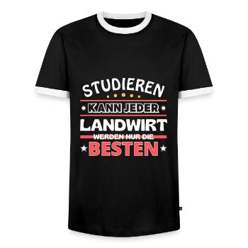 Nur die Besten werden Landwirt - Männer Kontrast-T-Shirt - Schwarz/Weiß - Vorne - AI Model Female 172 light (172cm) & AI Model Male 178 light (178cm)