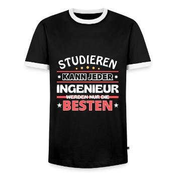 Nur die Besten werden Ingenieur - Männer Kontrast-T-Shirt - Schwarz/Weiß - Vorne - AI Model Female 172 light (172cm) & AI Model Male 178 light (178cm)