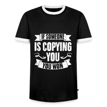 Funny Social Media Influencing Humor An Internet - Männer Kontrast-T-Shirt - Schwarz/Weiß - Vorne - AI Model Female 172 light (172cm) & AI Model Male 178 light (178cm)