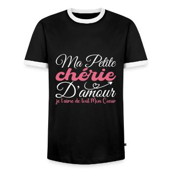 Sweetheart gift of love, best sweetheart I love you - Men's Ringer Shirt - black/white - Front - AI Model Female 172 light (172cm) & AI Model Male 178 light (178cm)