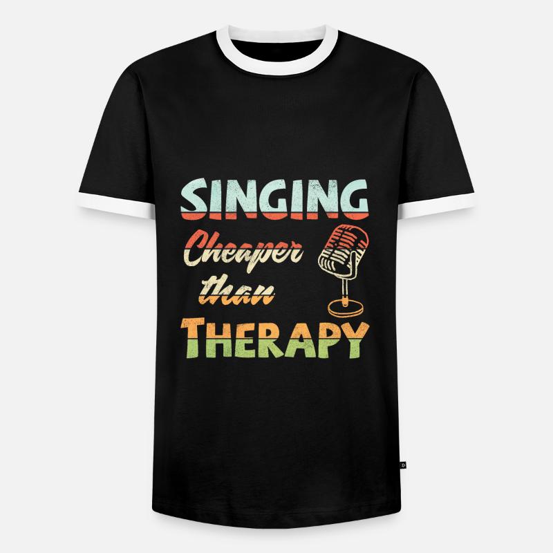 Singing! Cheaper than therapy - Männer Kontrast-T-Shirt - Schwarz/Weiß