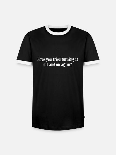 Off And On Again - Men's Ringer Shirt - black/white