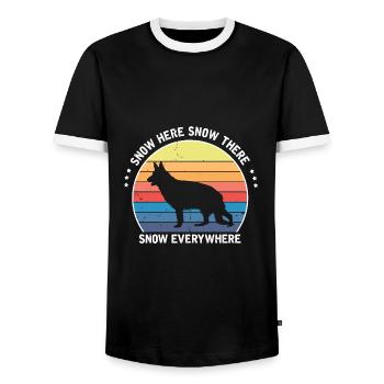Militär Design Polizei Hund Deutscher Schäfer - Männer Kontrast-T-Shirt - Schwarz/Weiß - Vorne - AI Model Female 172 light (172cm) & AI Model Male 178 light (178cm)
