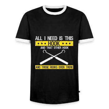Lock Lock locking service locksmith - Men's Ringer Shirt - black/white - Front - AI Model Female 172 light (172cm) & AI Model Male 178 light (178cm)