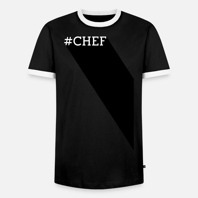 #CHEF - Long Shadow - Männer Kontrast-T-Shirt - Schwarz/Weiß