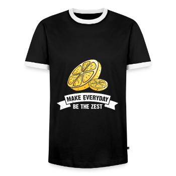 Lemon Design Lemonades Stand Boss Lemon Sale - Men's Ringer Shirt - black/white - Front - AI Model Female 172 light (172cm) & AI Model Male 178 light (178cm)