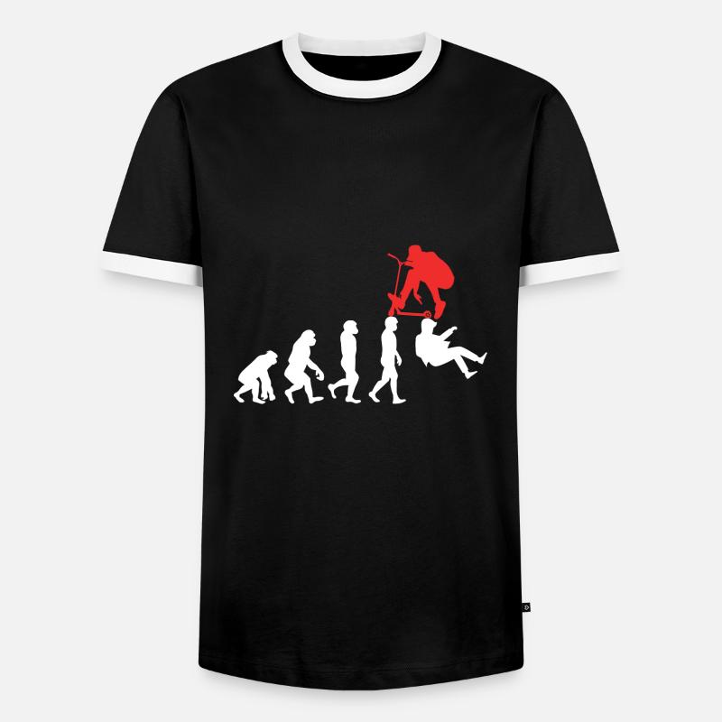 Stunt scooter evolution - Men's Ringer Shirt - black/white