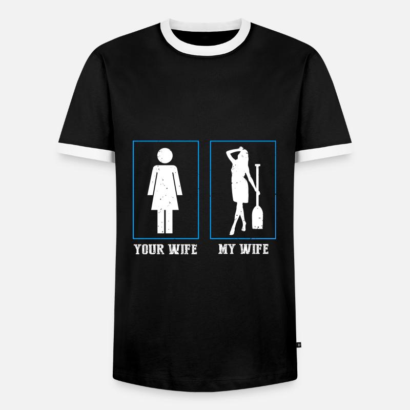 Drachenboot Trainer und Drachenboot - Männer Kontrast-T-Shirt - Schwarz/Weiß