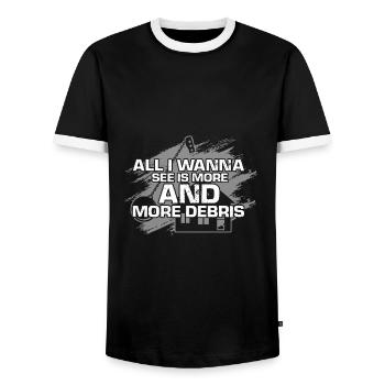 Conception de démolition et de rénovation de maisons - T-shirt contrasté Homme - noir/blanc - Devant - AI Model Female 172 light (172cm) & AI Model Male 178 light (178cm)