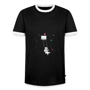 Conception de la cybersécurité pour les pirates informatiques et la cybersécurité - T-shirt contrasté Homme - noir/blanc - Devant - AI Model Female 172 light (172cm) & AI Model Male 178 light (178cm)