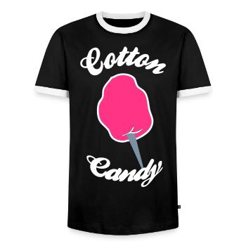 cotton candy - Men's Ringer Shirt - black/white - Front - AI Model Female 172 light (172cm) & AI Model Male 178 light (178cm)
