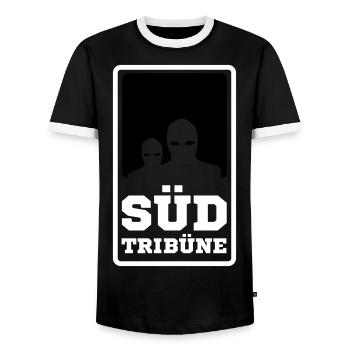 Sud Tribune - T-shirt contrasté Homme - noir/blanc - Devant - AI Model Female 172 light (172cm) & AI Model Male 178 light (178cm)