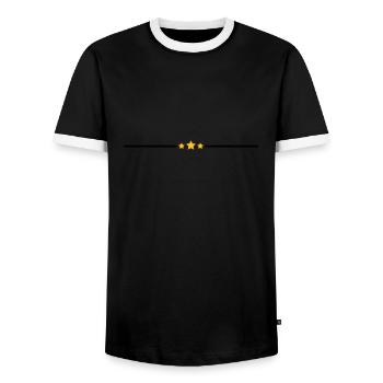 Star line - Men's Ringer Shirt - black/white - Front - AI Model Female 172 light (172cm) & AI Model Male 178 light (178cm)