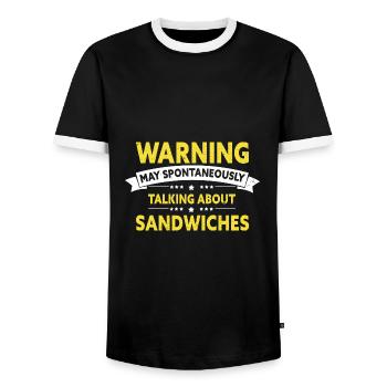 Day and Night Sandwich Food Gift FastFood - Men's Ringer Shirt - black/white - Front - AI Model Female 172 light (172cm) & AI Model Male 178 light (178cm)
