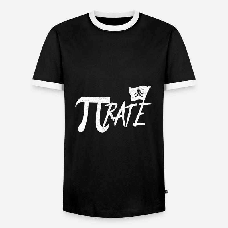 Nerd nerds pirate pi - Men's Ringer Shirt - black/white