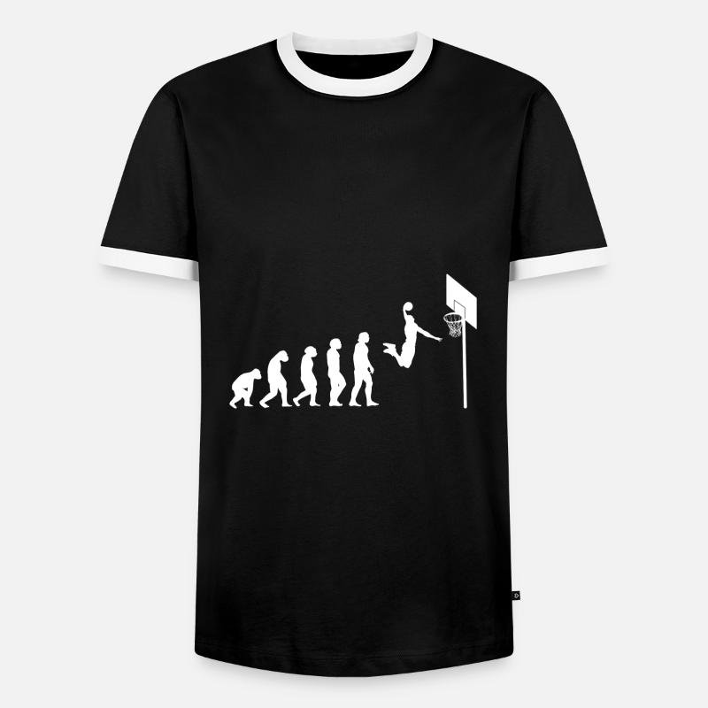 Basketball Evolution - Männer Kontrast-T-Shirt - Schwarz/Weiß