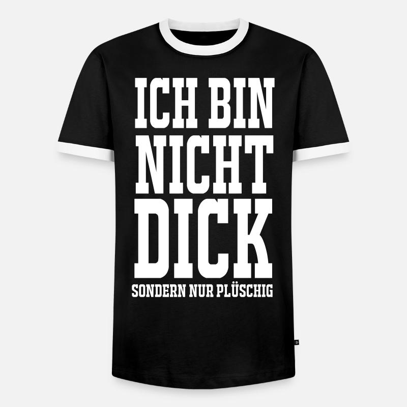 Ich bin nicht dick - Männer Kontrast-T-Shirt - Schwarz/Weiß