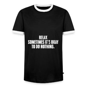 Cool Manifest Positivity Sometimes It's Okay To Do - Men's Ringer Shirt - black/white - Front - AI Model Female 172 light (172cm) & AI Model Male 178 light (178cm)