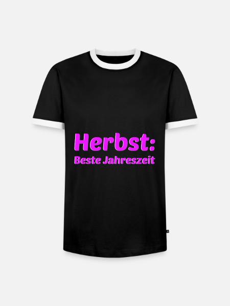 Herbst Jahreszeit Herbstlich - Männer Kontrast-T-Shirt - Schwarz/Weiß