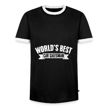 Awesome Automobile Dealership The World's Best Car - Männer Kontrast-T-Shirt - Schwarz/Weiß - Vorne - AI Model Female 172 light (172cm) & AI Model Male 178 light (178cm)