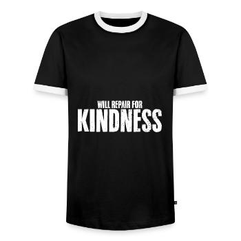 Cool Will Repair For Kindness A Repairman Repair - Men's Ringer Shirt - black/white - Front - AI Model Female 172 light (172cm) & AI Model Male 178 light (178cm)