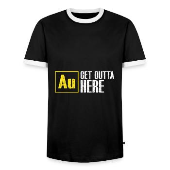 Gold Digger Gold Panning Gold Mining Designs - Men's Ringer Shirt - black/white - Front - AI Model Female 172 light (172cm) & AI Model Male 178 light (178cm)