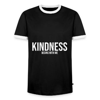 Kindness Begins With Me Awesome Autism Awareness - Männer Kontrast-T-Shirt - Schwarz/Weiß - Vorne - AI Model Female 172 light (172cm) & AI Model Male 178 light (178cm)