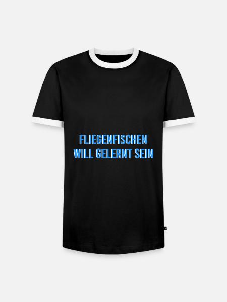 Fliegenfischen Angler Angeln Fischen - Männer Kontrast-T-Shirt - Schwarz/Weiß
