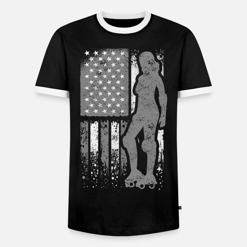 Roller Skates Running Roller Skates - Men's Ringer Shirt - black/white
