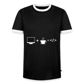 Cyber Security Design for IT Security and Hackers - Men's Ringer Shirt - black/white - Front - AI Model Female 172 light (172cm) & AI Model Male 178 light (178cm)