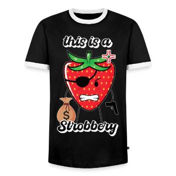 this is strobbery lustig Geschenk - Männer Kontrast-T-Shirt - Schwarz/Weiß - Vorne - AI Model Female 172 light (172cm) & AI Model Male 178 light (178cm)