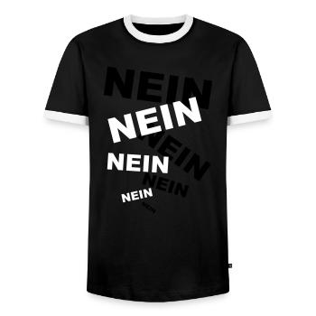 NEIN! - Männer Kontrast-T-Shirt - Schwarz/Weiß - Vorne - AI Model Female 172 light (172cm) & AI Model Male 178 light (178cm)