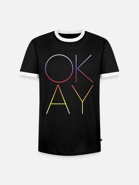 OKAY - Ok - Männer Kontrast-T-Shirt - Schwarz/Weiß