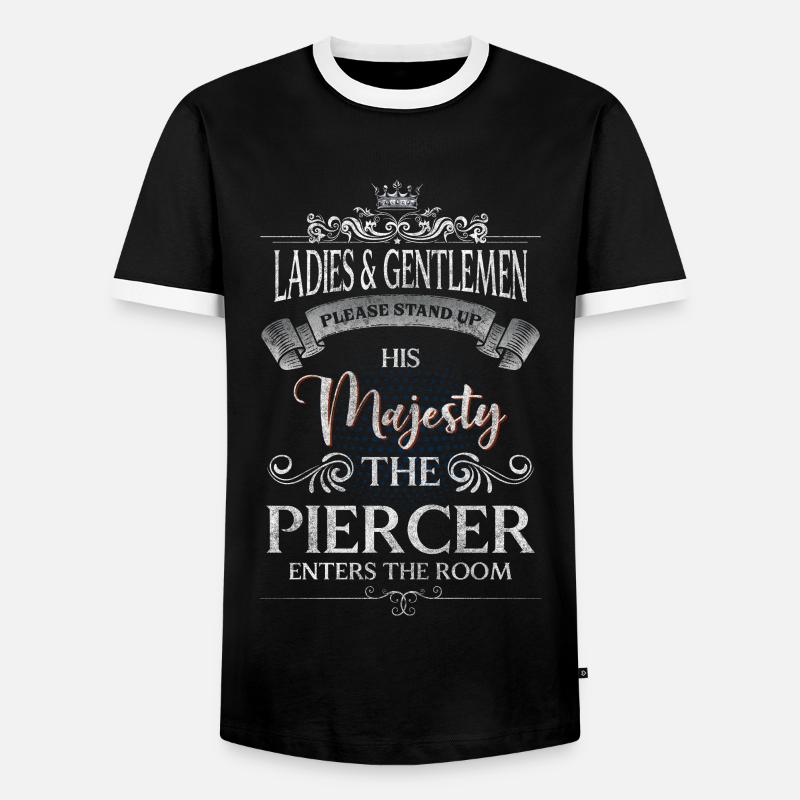 Piercer Kunst Beruf Stecker - Männer Kontrast-T-Shirt - Schwarz/Weiß