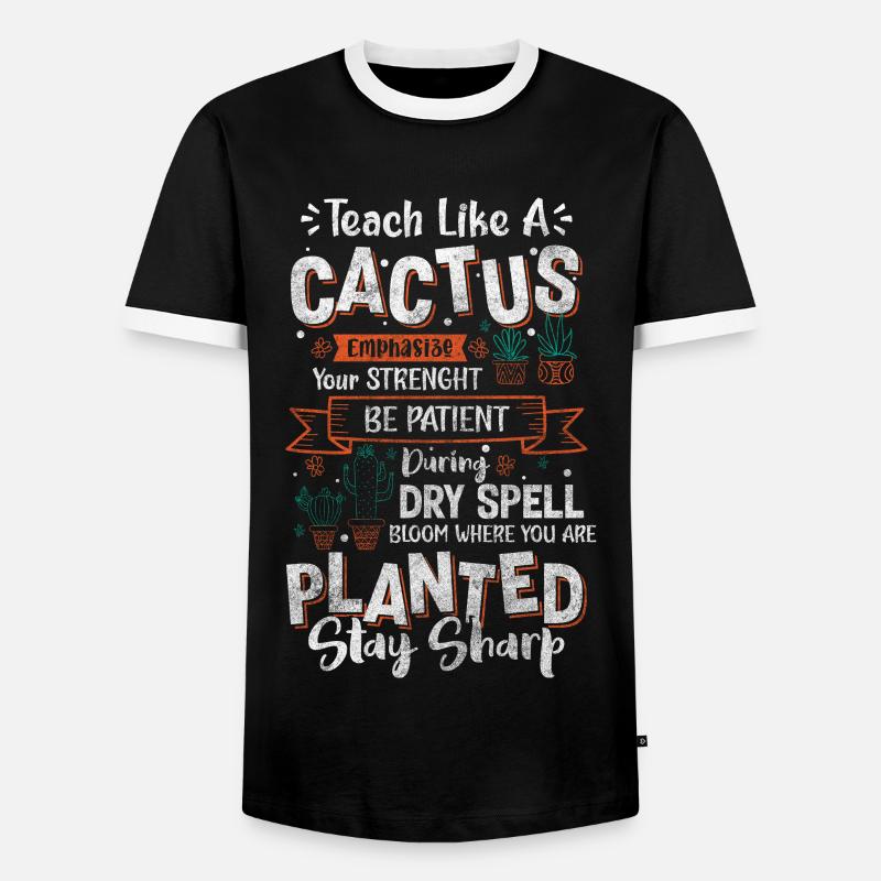 Cacture Water - Men's Ringer Shirt - black/white