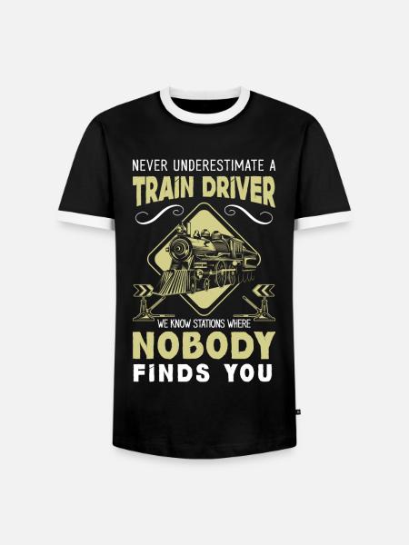 Zugführer Lok Schaffner - Männer Kontrast-T-Shirt - Schwarz/Weiß