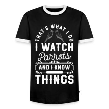 Ara Plumes Bec Tropical - T-shirt contrasté Homme - noir/blanc - Devant - AI Model Female 172 light (172cm) & AI Model Male 178 light (178cm)