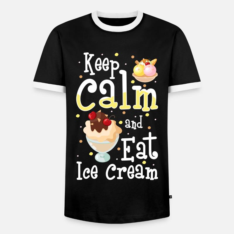 Eiscreme Eiskugel Süßigkeiten Softeis - Männer Kontrast-T-Shirt - Schwarz/Weiß