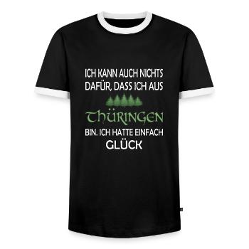 Thüringen - Männer Kontrast-T-Shirt - Schwarz/Weiß - Vorne - AI Model Female 172 light (172cm) & AI Model Male 178 light (178cm)