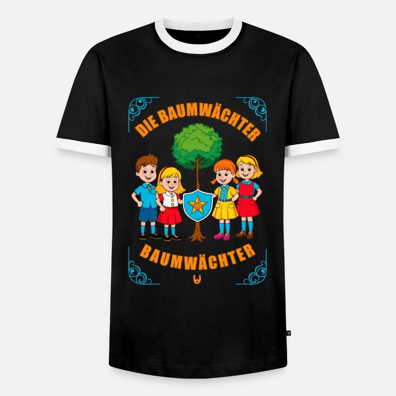 Die Baumwächter - Männer Kontrast-T-Shirt - Schwarz/Weiß