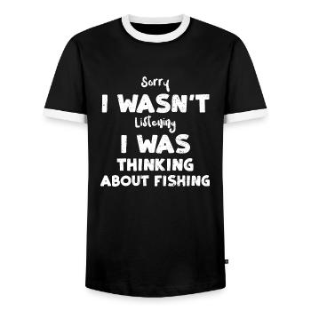 Sorry I Wasn't Listening I Was T... - Männer Kontrast-T-Shirt - Schwarz/Weiß - Vorne - AI Model Female 172 light (172cm) & AI Model Male 178 light (178cm)
