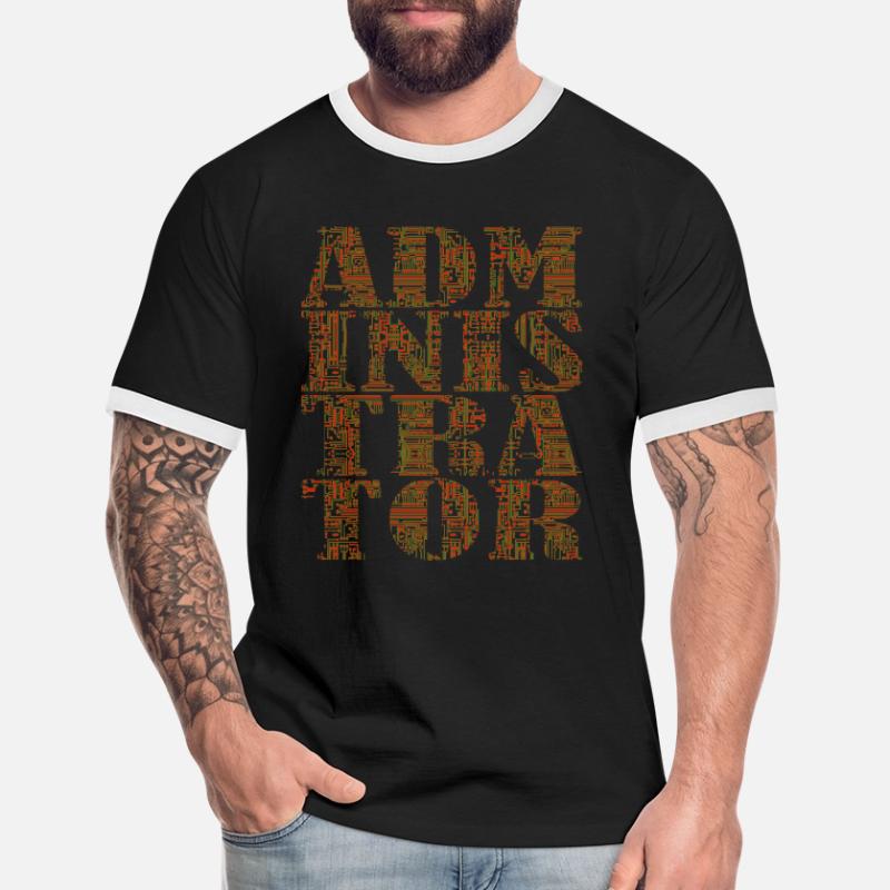 Administrator Admin IT EDP Computer PC Network Men's Ringer Shirt